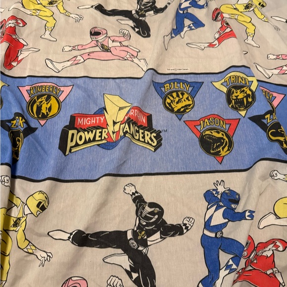 Vintage 90s Power Rangers Twin Sheets Set, Size Twin, Flat and Fitted Fabric - Picture 10 of 12